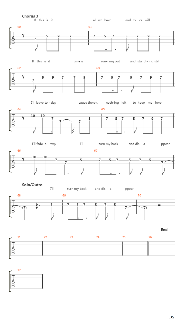 Above And Below吉他谱