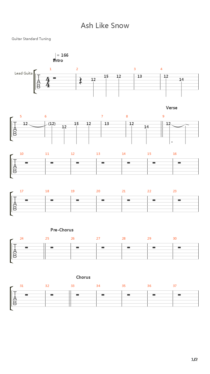 Ash Like Snow吉他谱