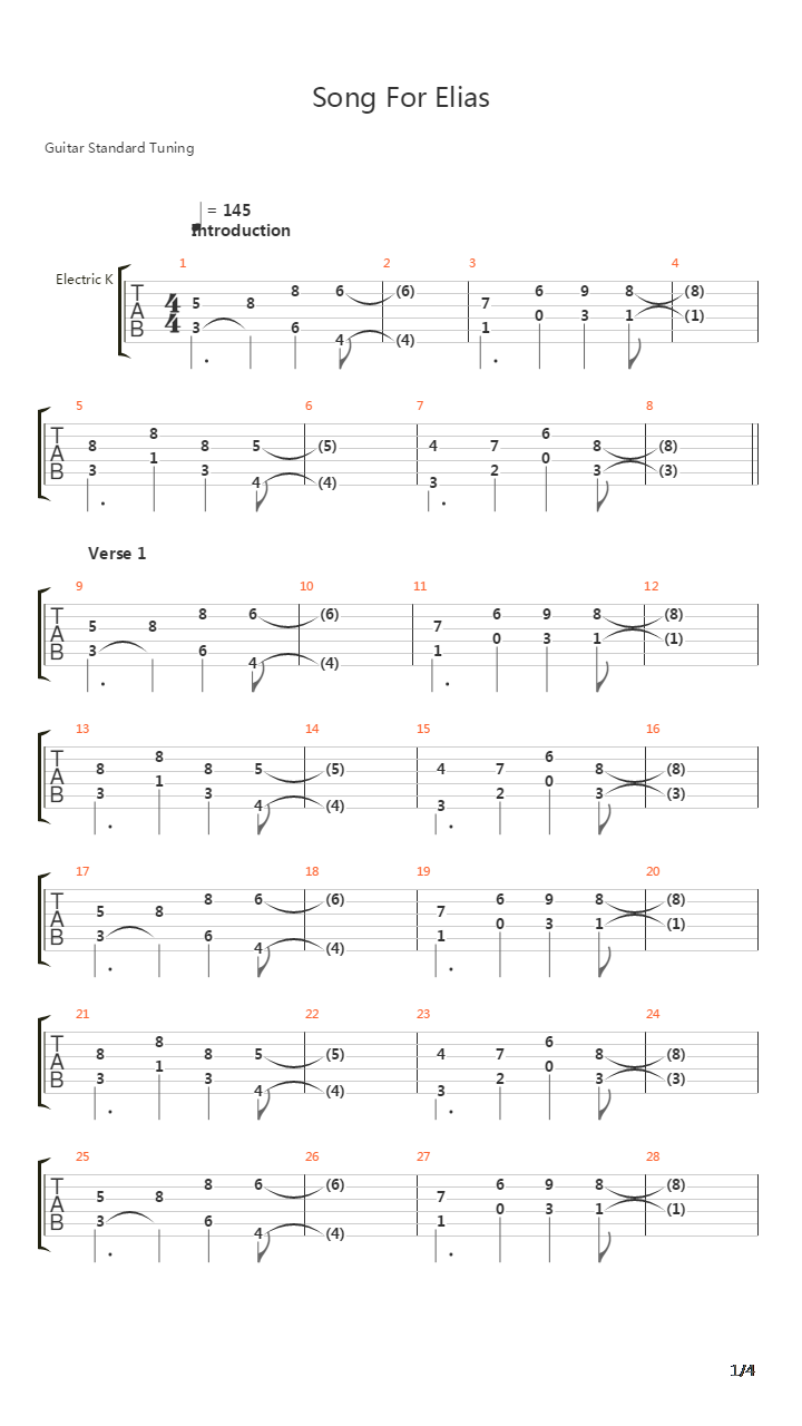 Song For Elias吉他谱