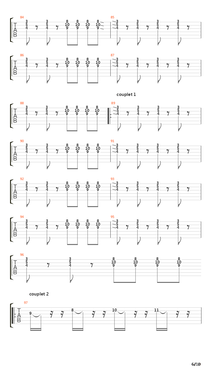 Main Serong吉他谱
