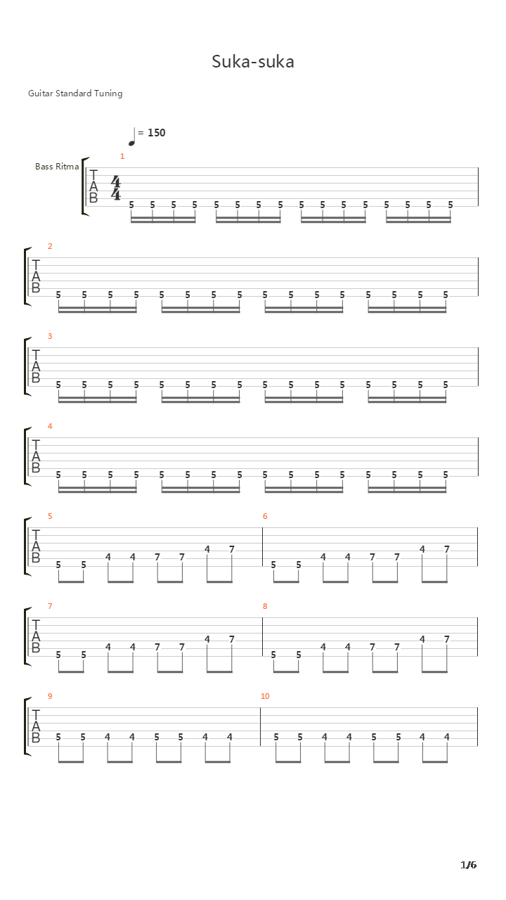 Suka-suka吉他谱