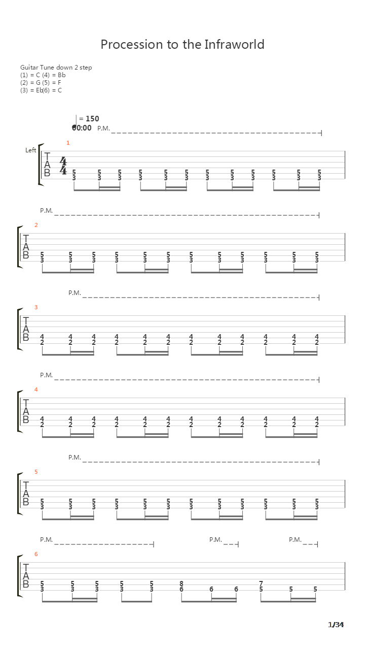 Procession To The Infraworld吉他谱