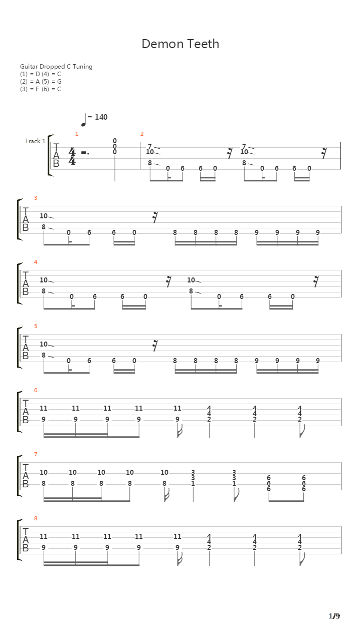Demon Teeth吉他谱
