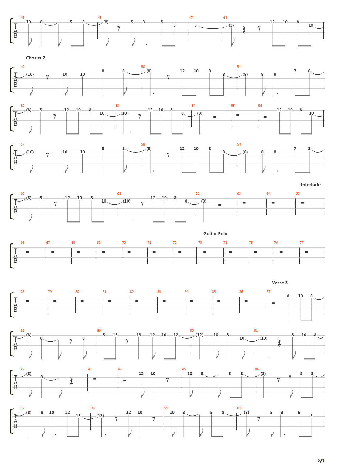 74-75吉他谱