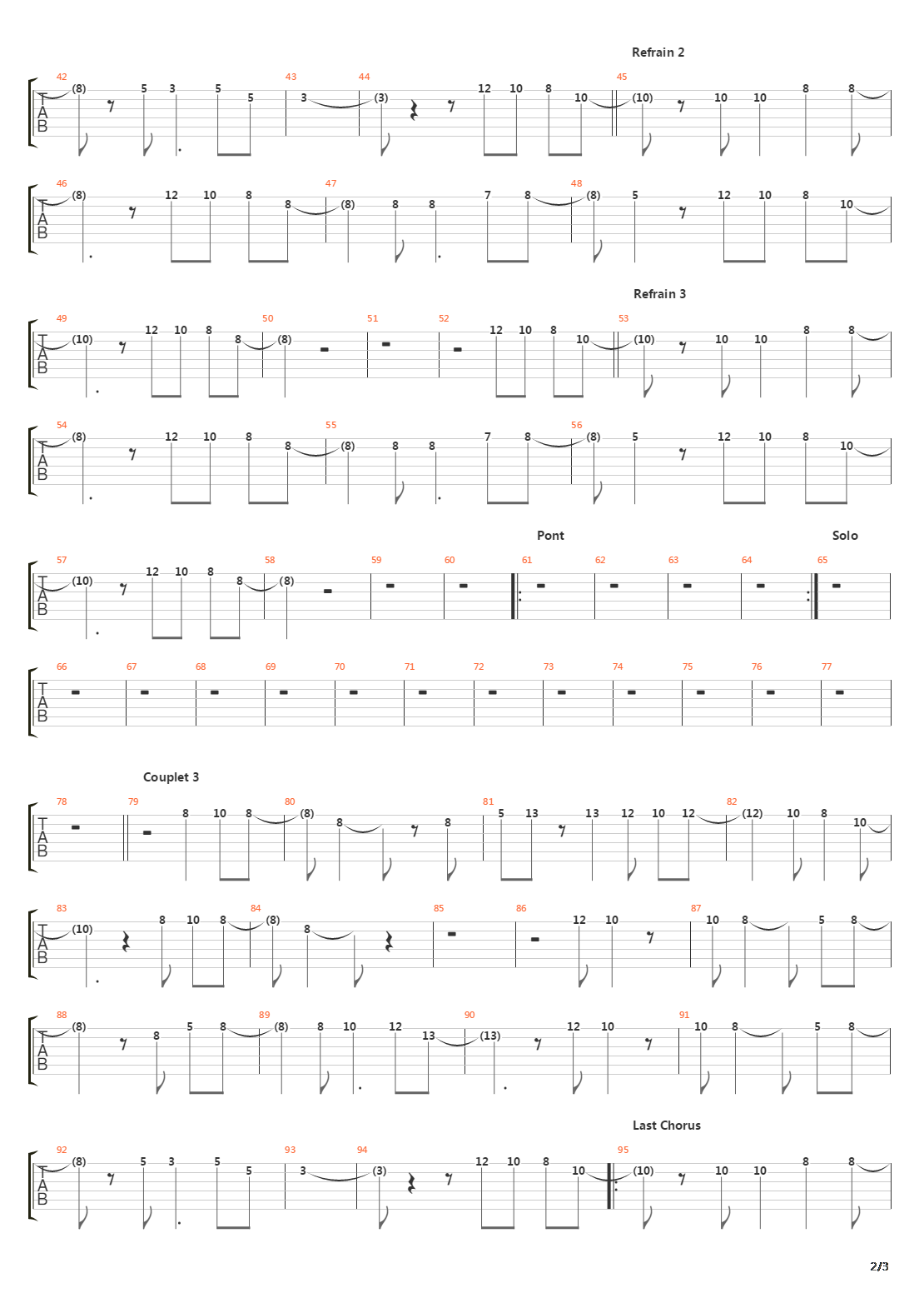 74-75吉他谱