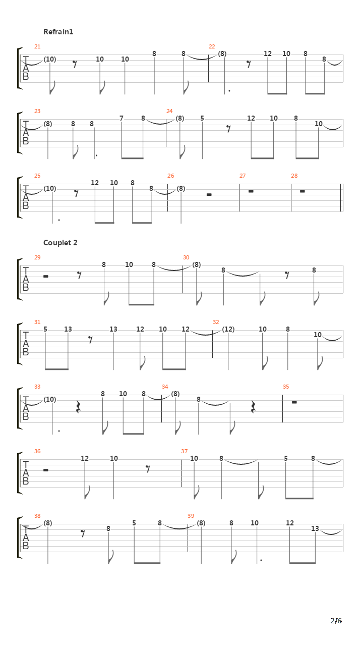 74-75吉他谱