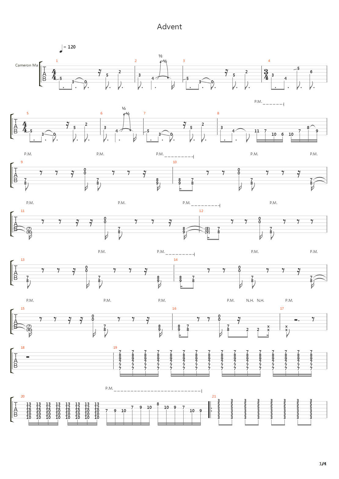 Advent吉他谱