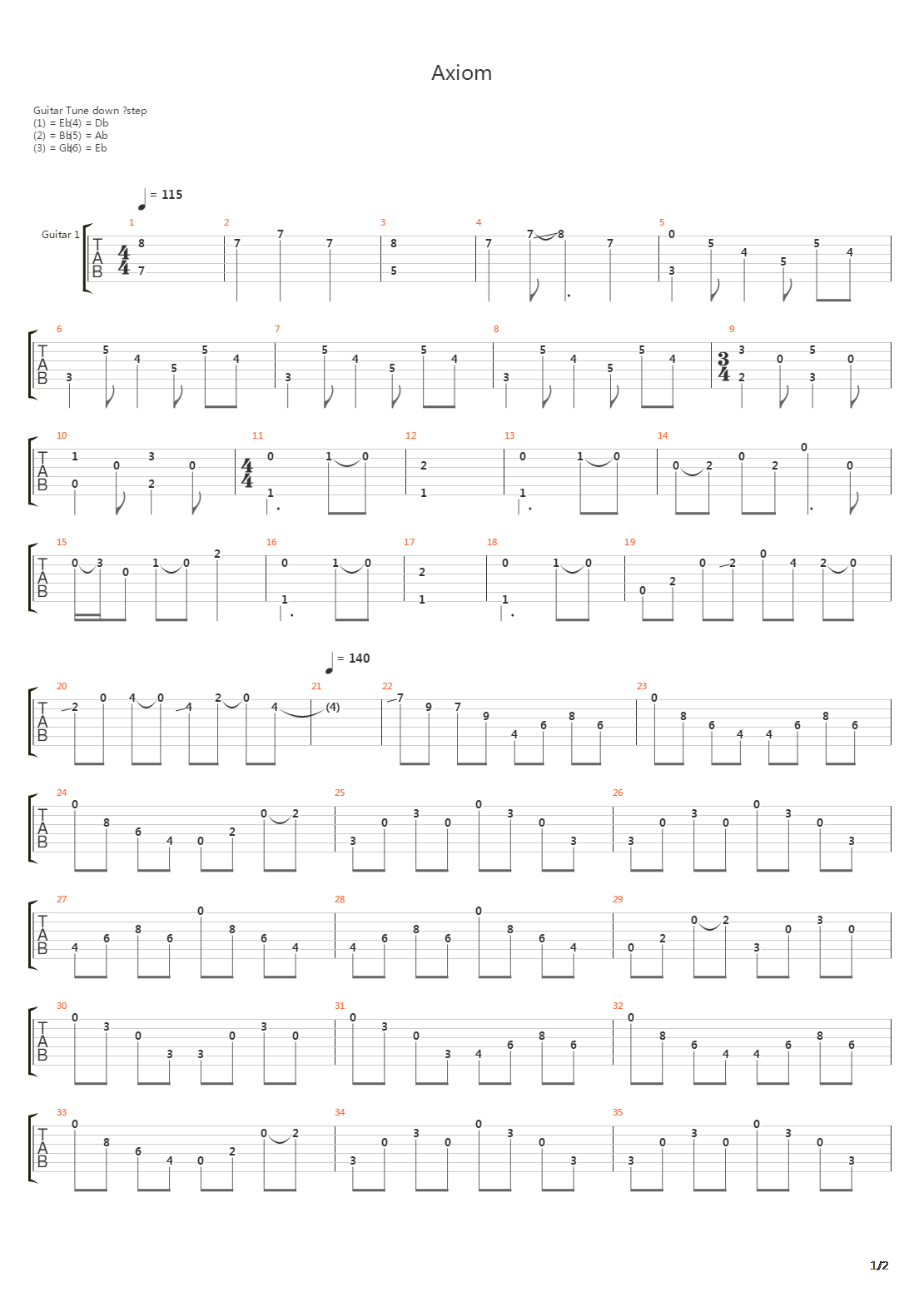 Axiom吉他谱