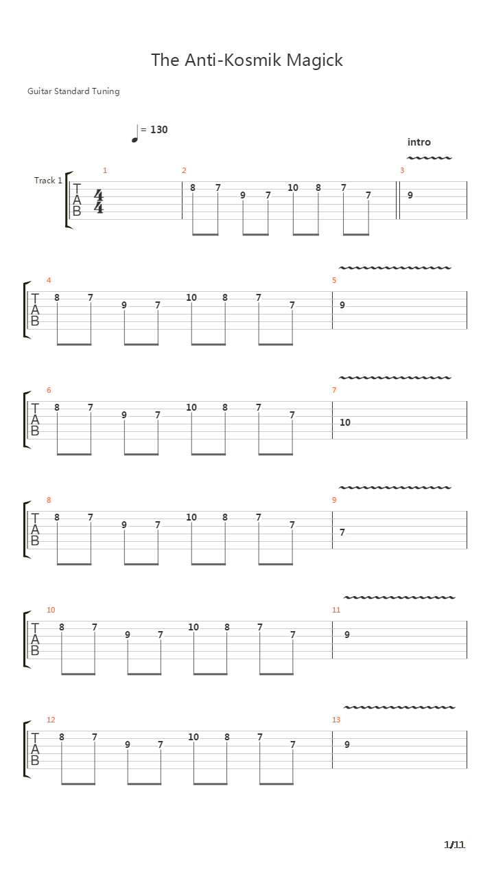 The Anti Kosmik Magick吉他谱
