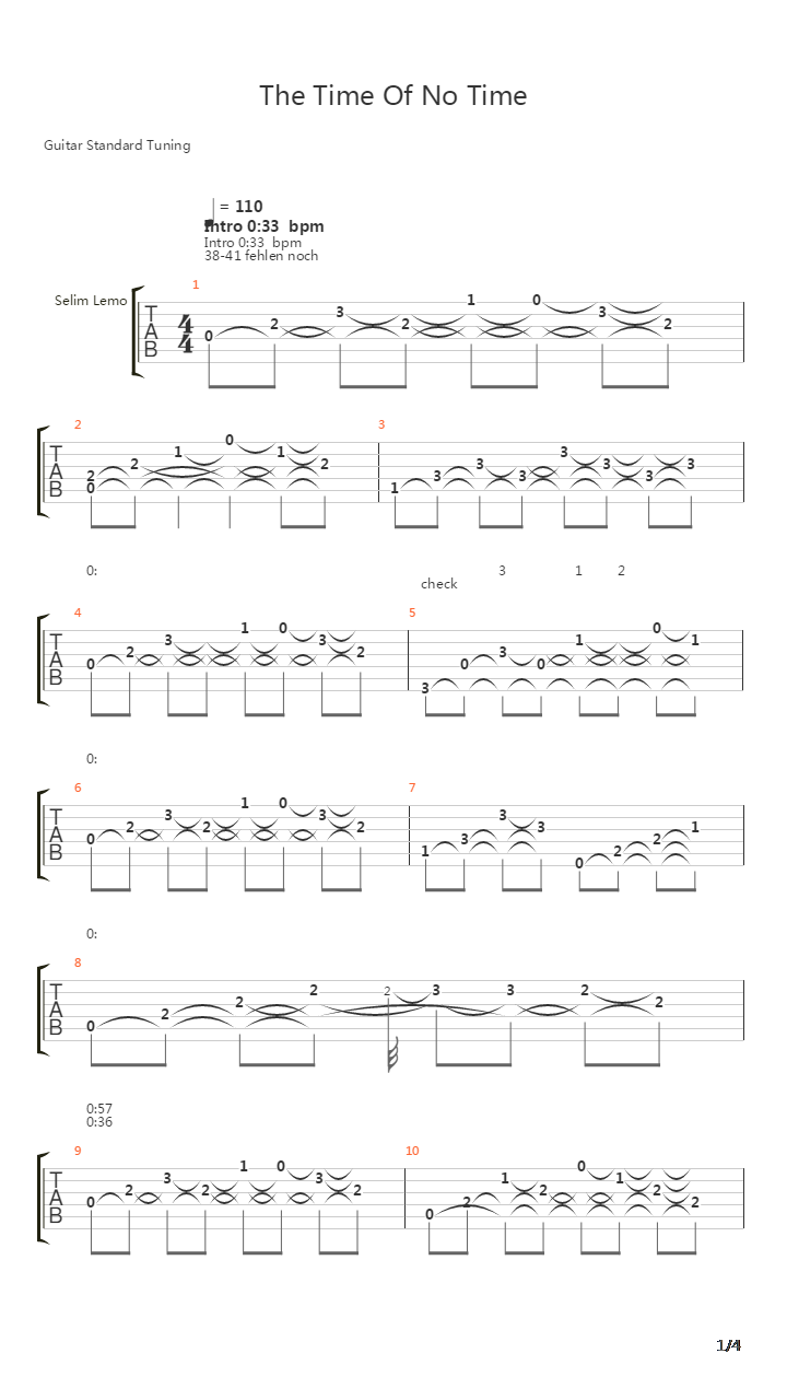 The Time Of No Time吉他谱