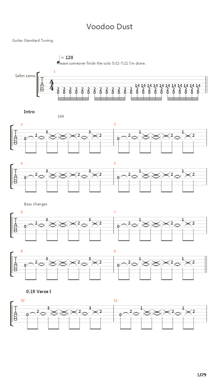 Voodoo Dust吉他谱