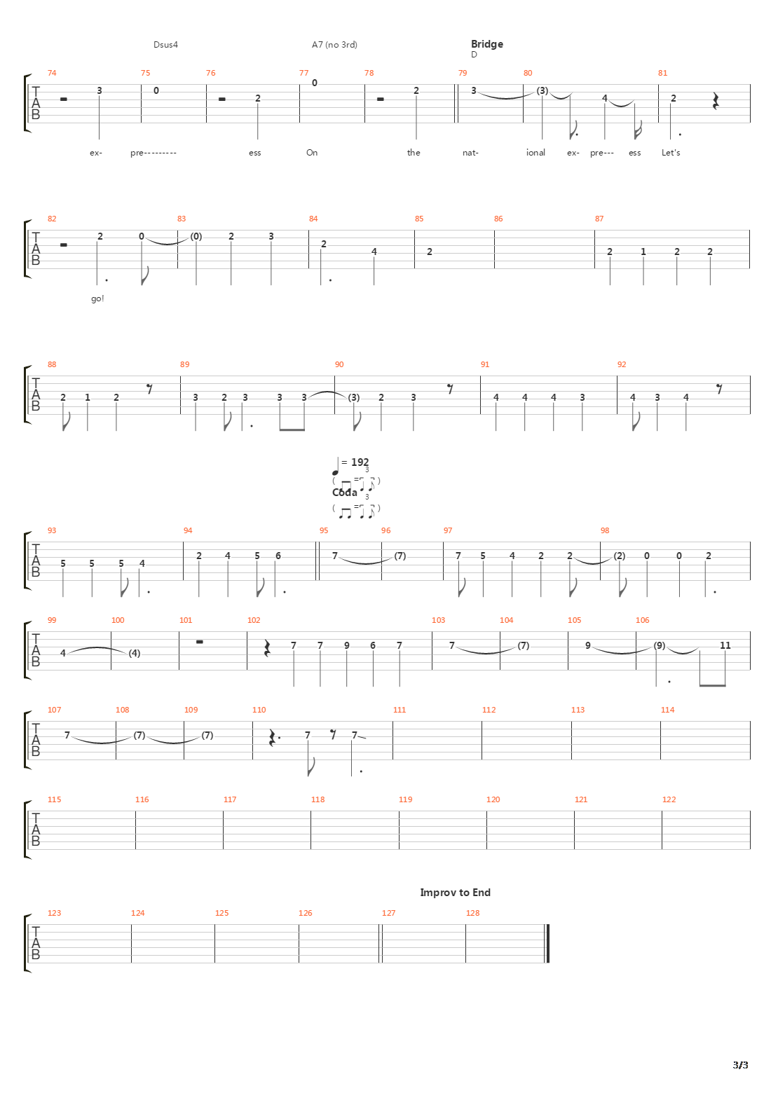 National Express吉他谱