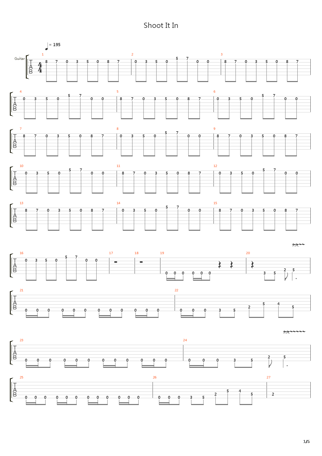 Shoot It In吉他谱