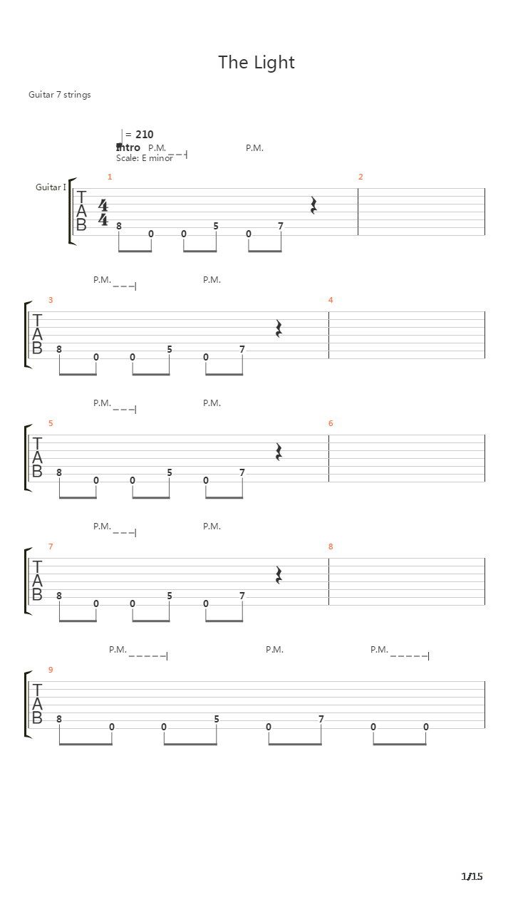 The Light吉他谱