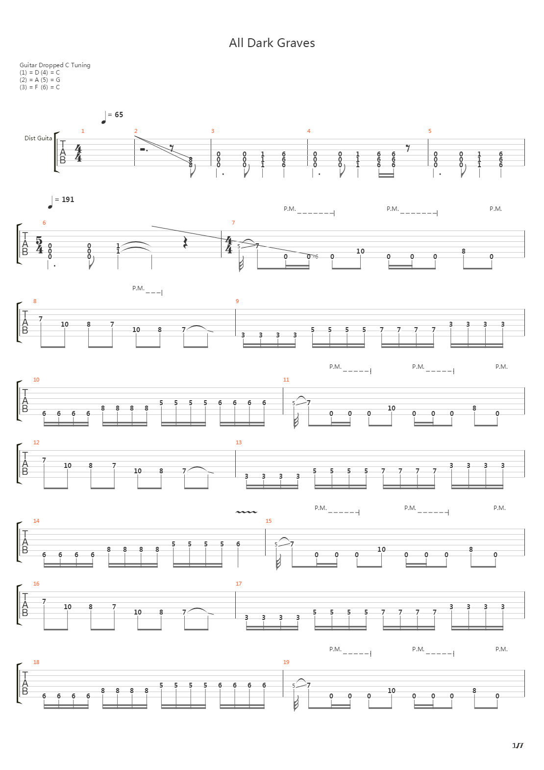All Dark Graves吉他谱