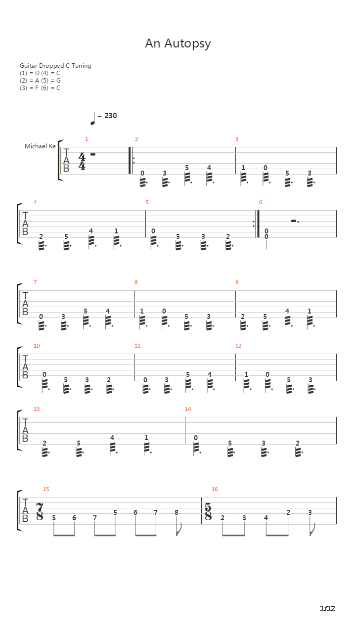 An Autopsy吉他谱