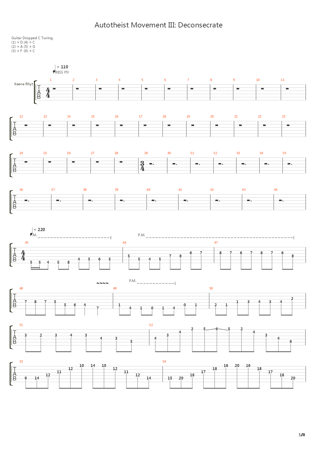 Autotheist Movement Iii Deconsecrate吉他谱