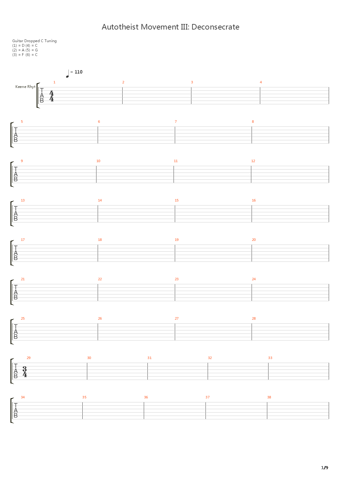 Autotheist Movement Iii Deconsecrate吉他谱