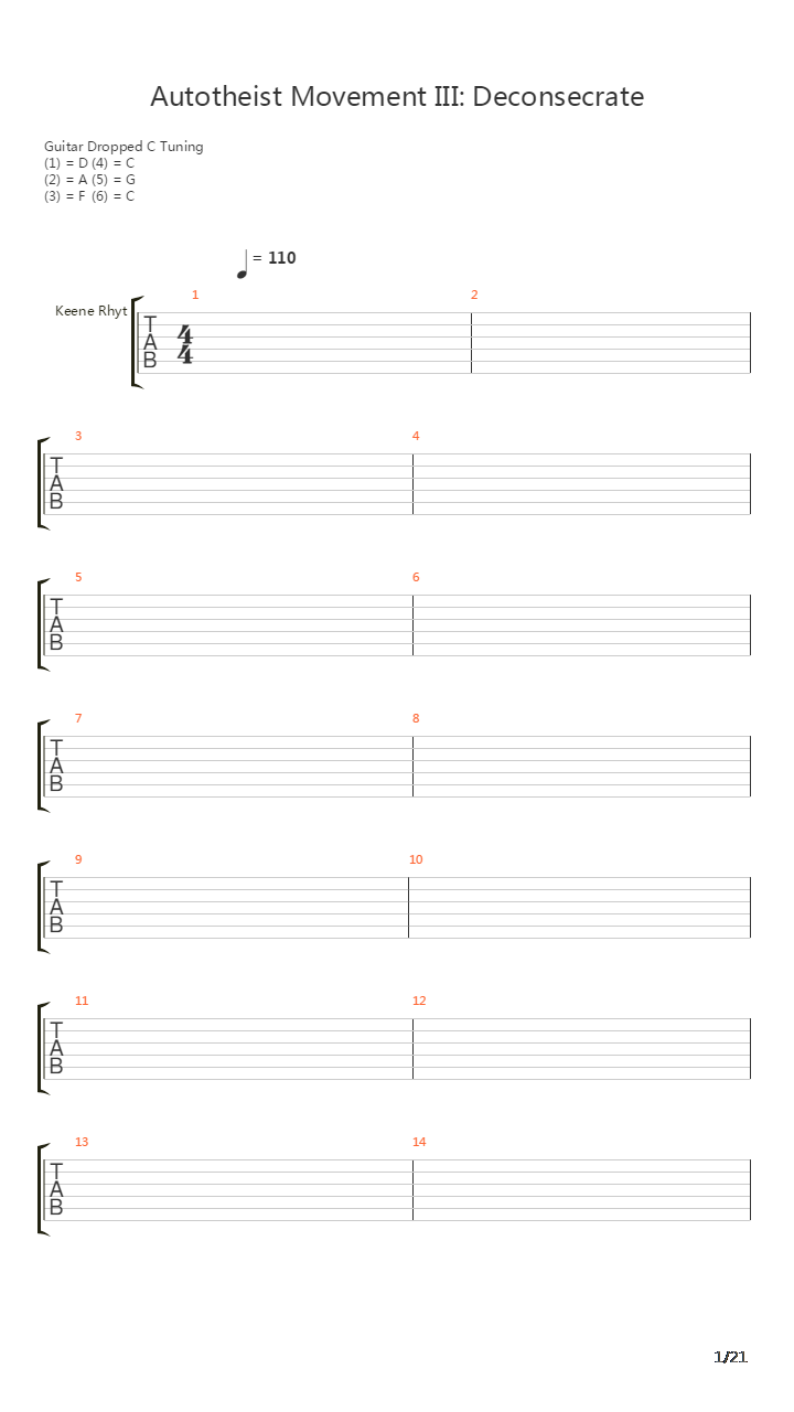 Autotheist Movement Iii Deconsecrate吉他谱
