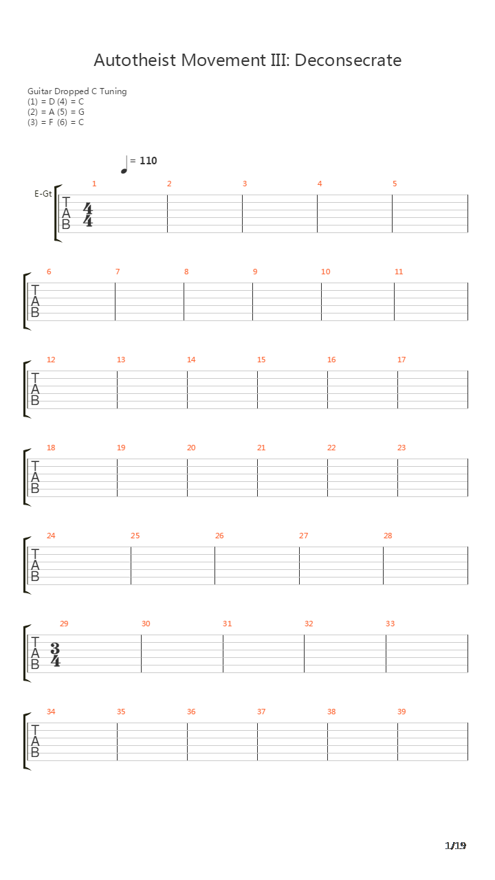 Autotheist Movement Iii Deconsecrate吉他谱