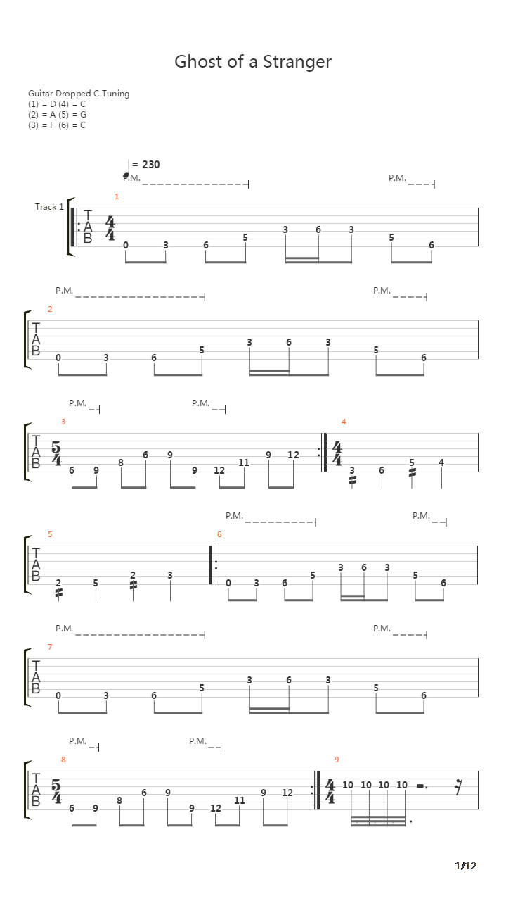 Ghost Of A Stranger吉他谱