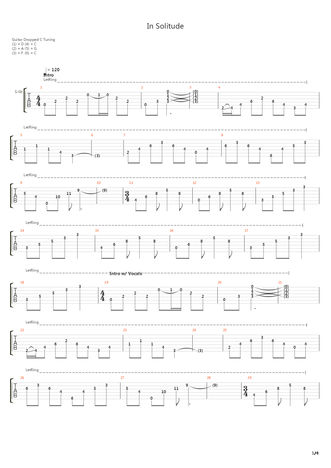 In Solitude吉他谱