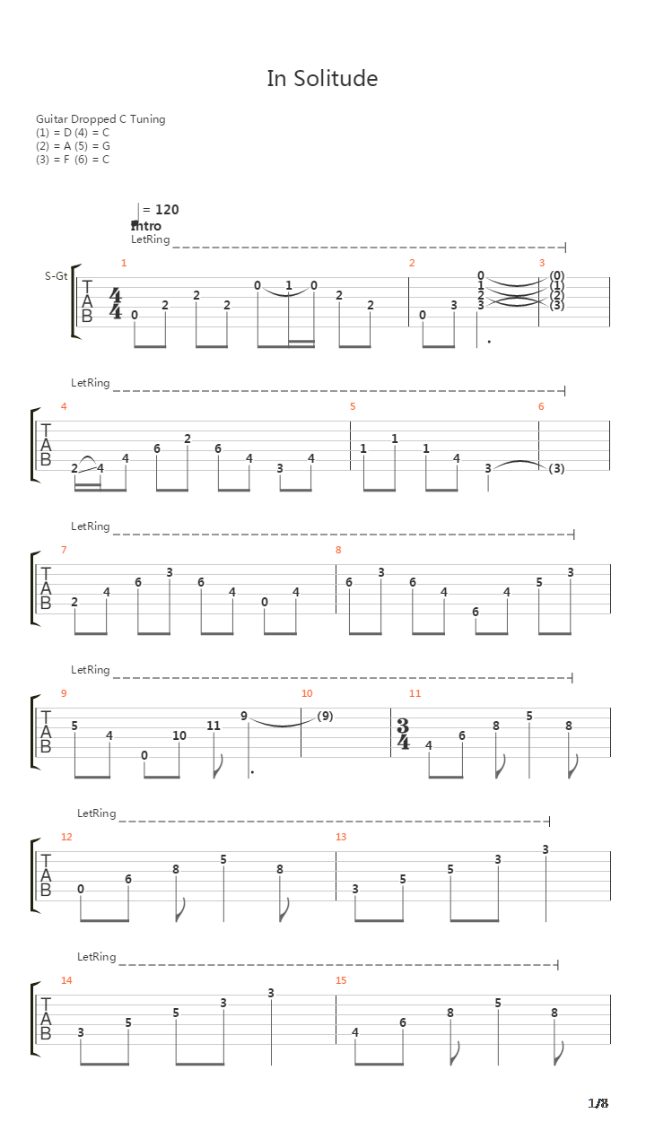 In Solitude吉他谱