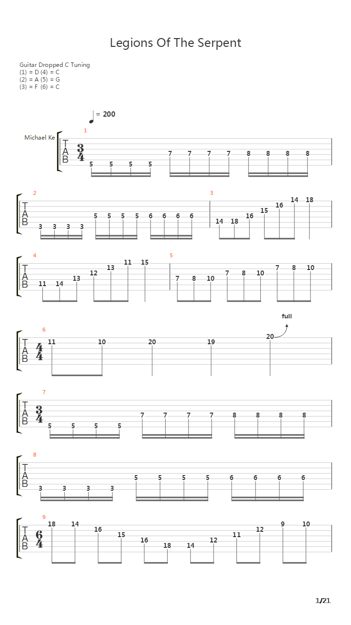 Legions Of The Serpent吉他谱