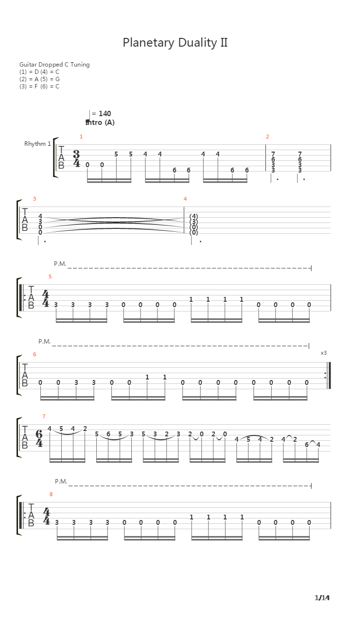 Planetary Duality Ii A Prophecys Fruition吉他谱
