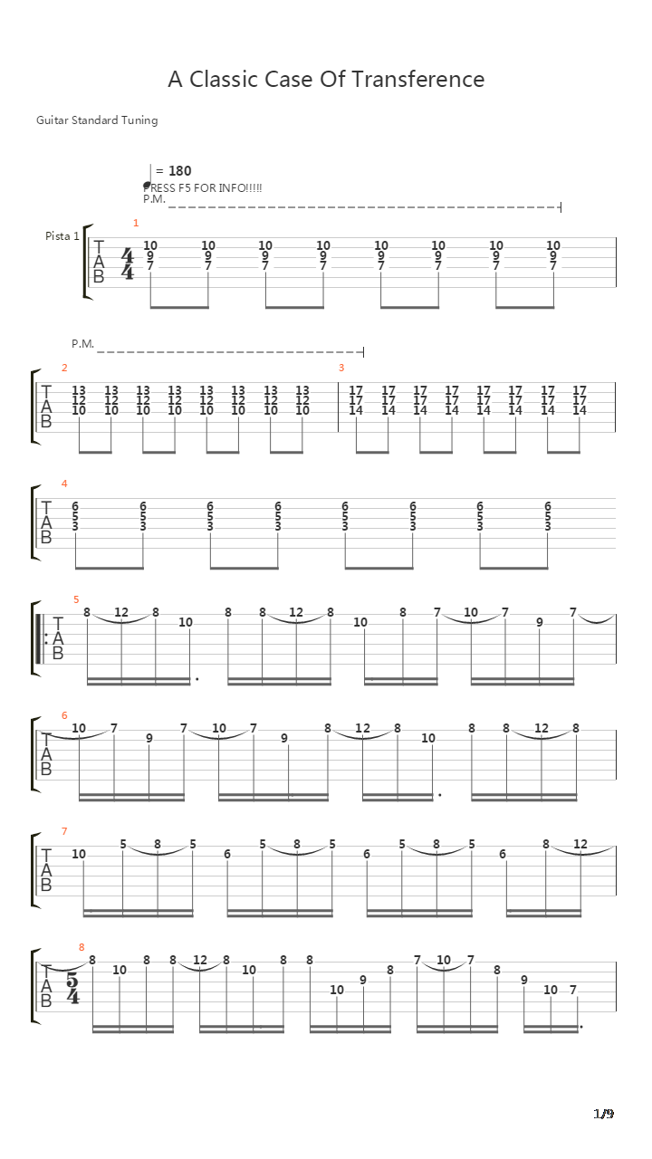 A Classic Case Of Transference吉他谱
