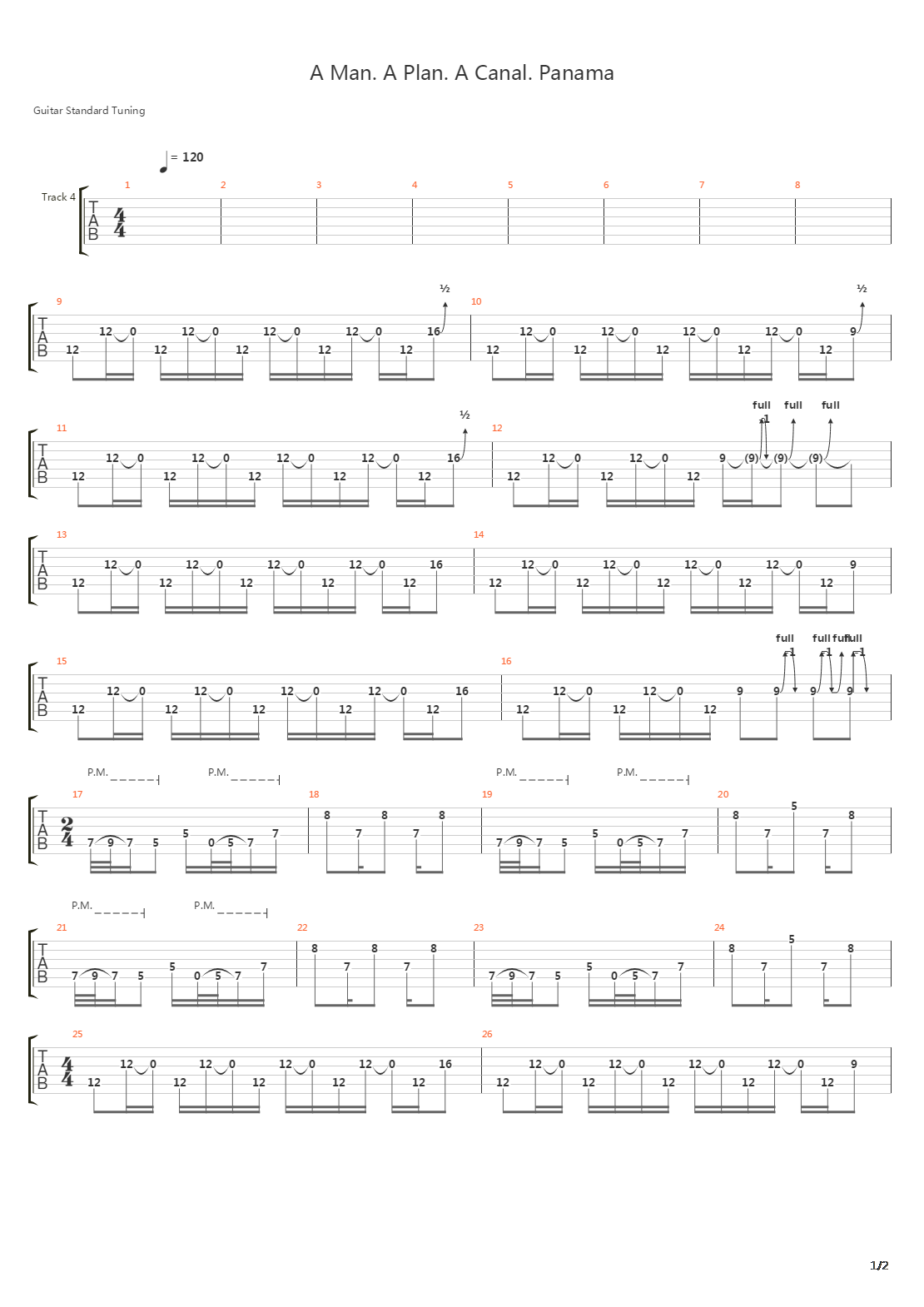 A Man A Plan A Canal Panama吉他谱