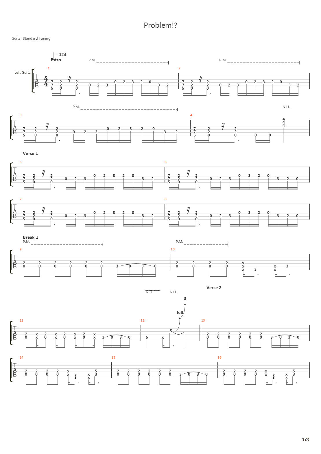 Problem吉他谱