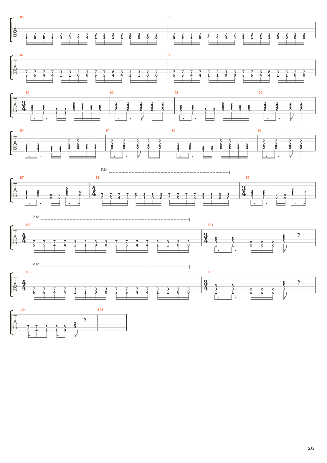 Single吉他谱