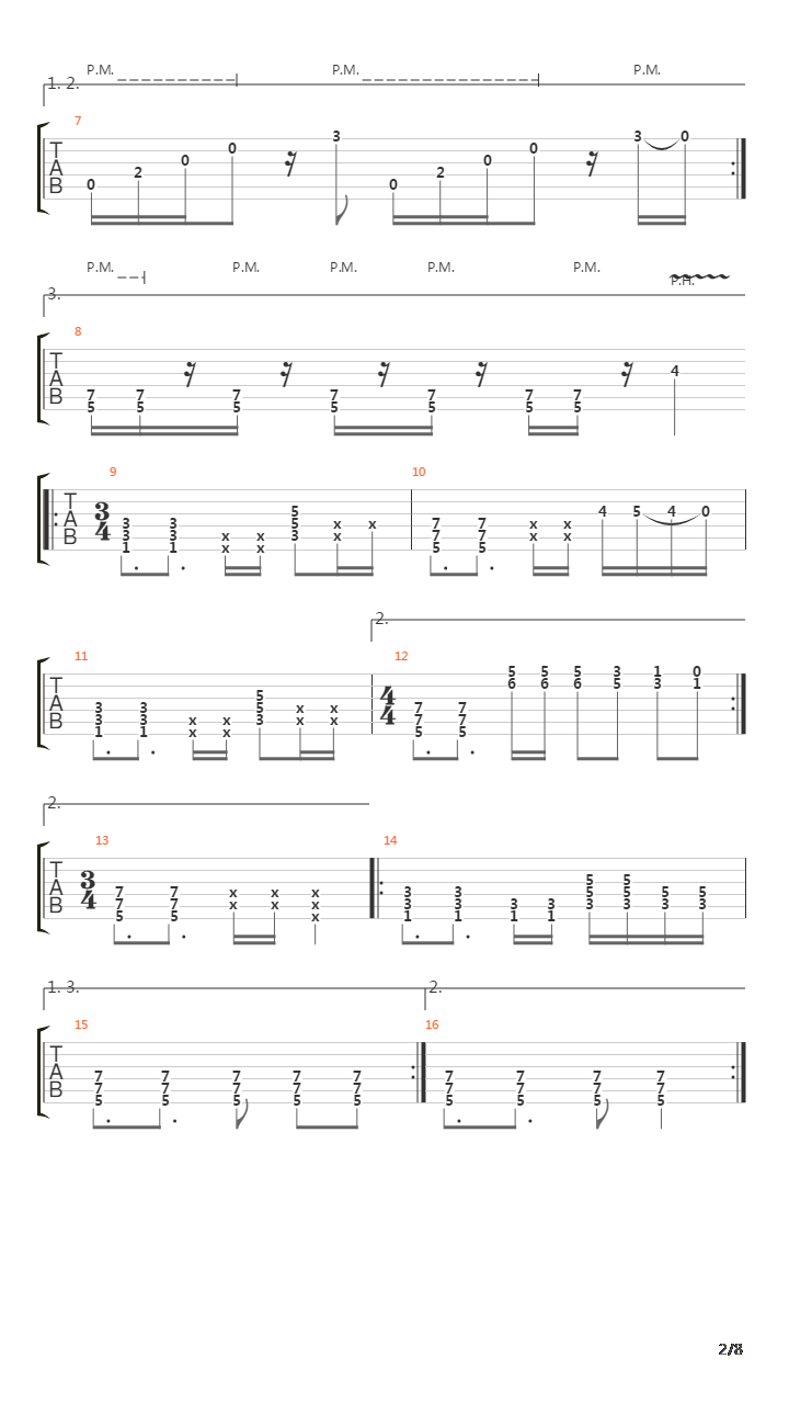 Single吉他谱