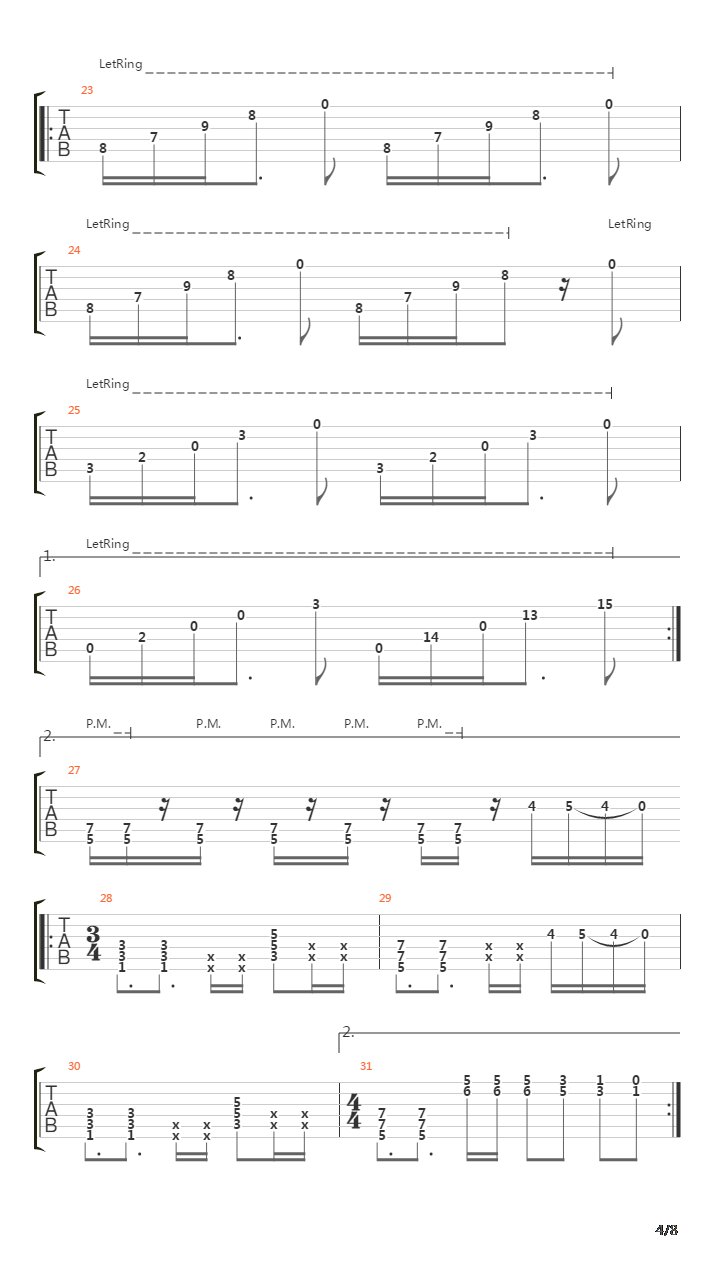 Single吉他谱