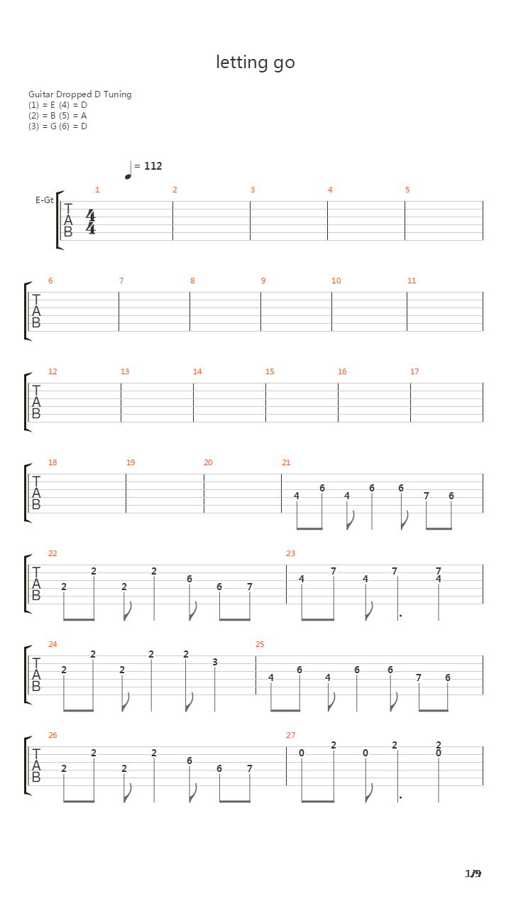 Letting Go吉他谱