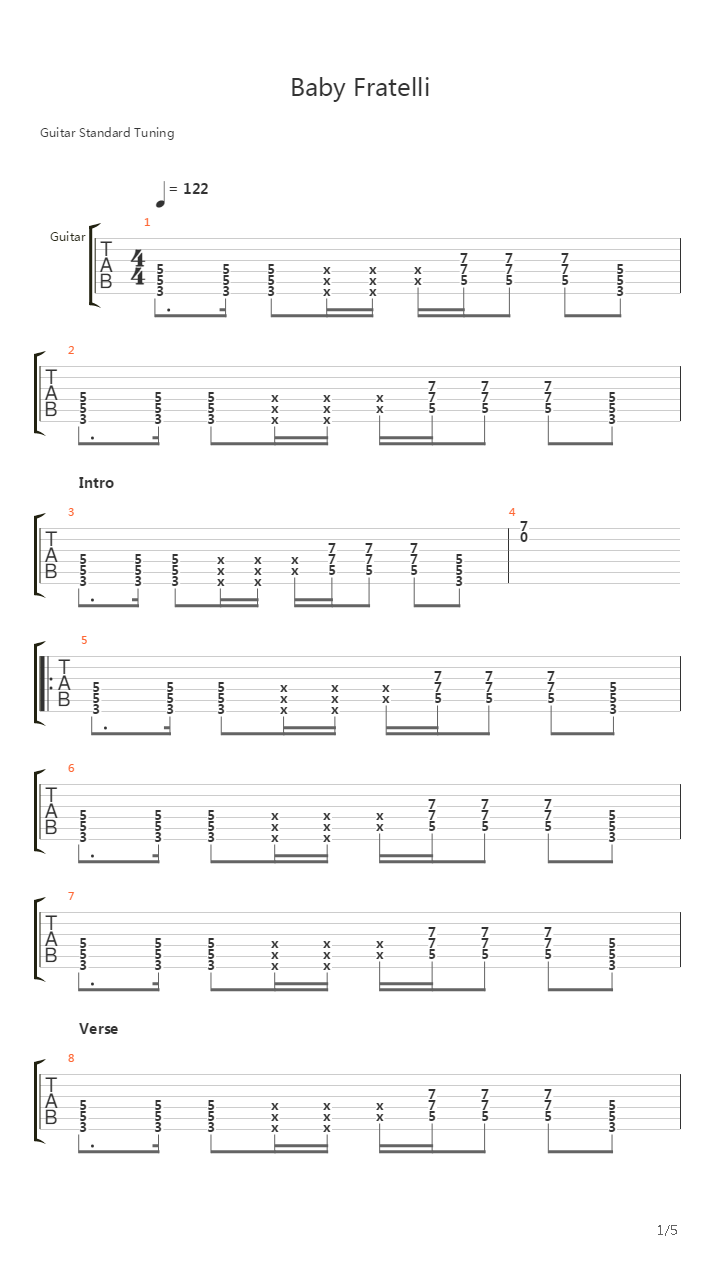 Baby Fratelli吉他谱