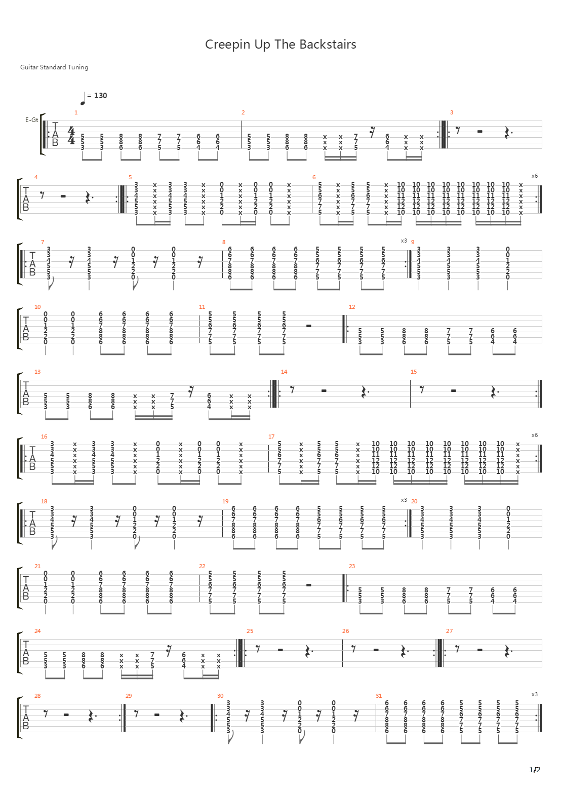 Creepin Up The Backstairs吉他谱