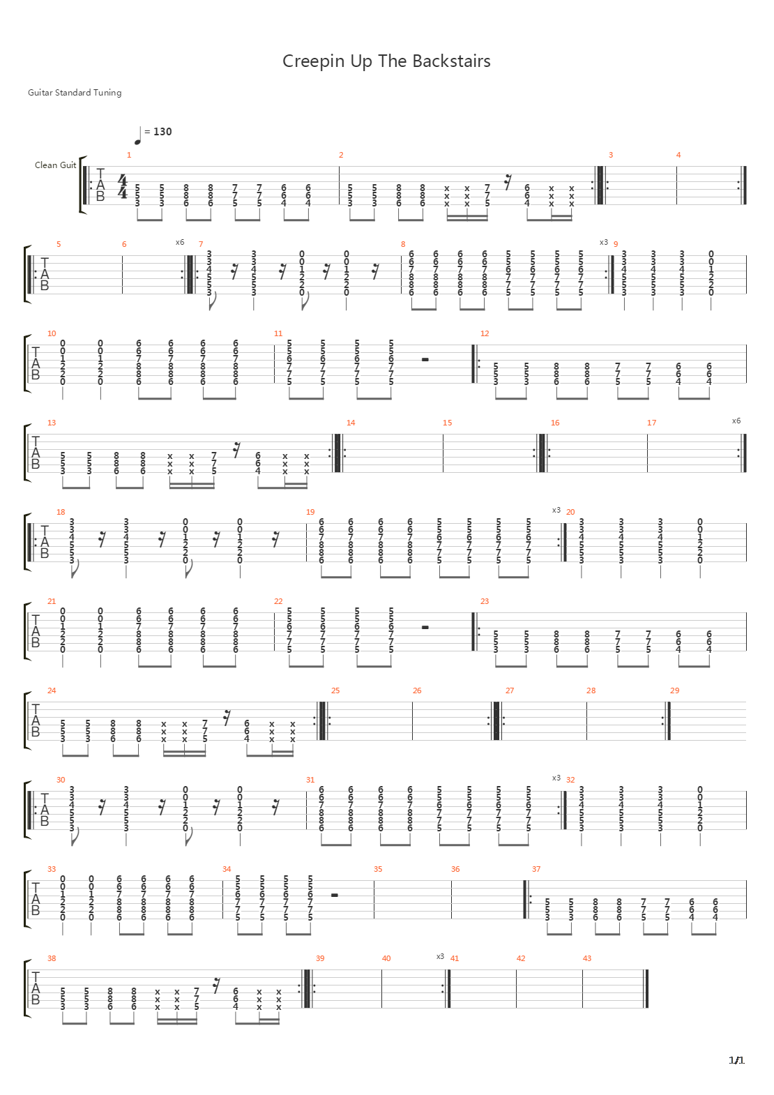 Creepin Up The Backstairs吉他谱