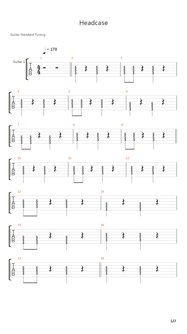 Headcase吉他谱