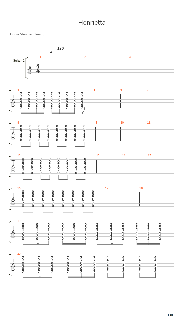 Henrietta吉他谱