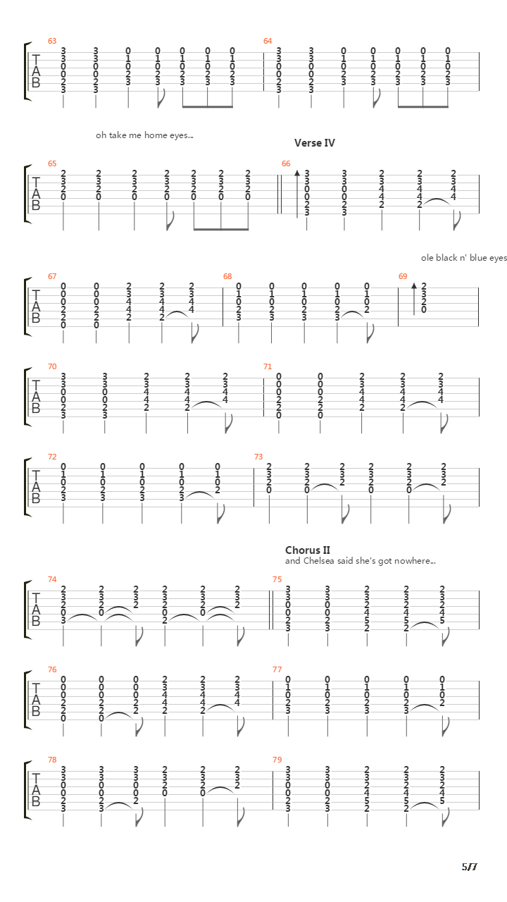 Ole Black N Blue Eyes吉他谱