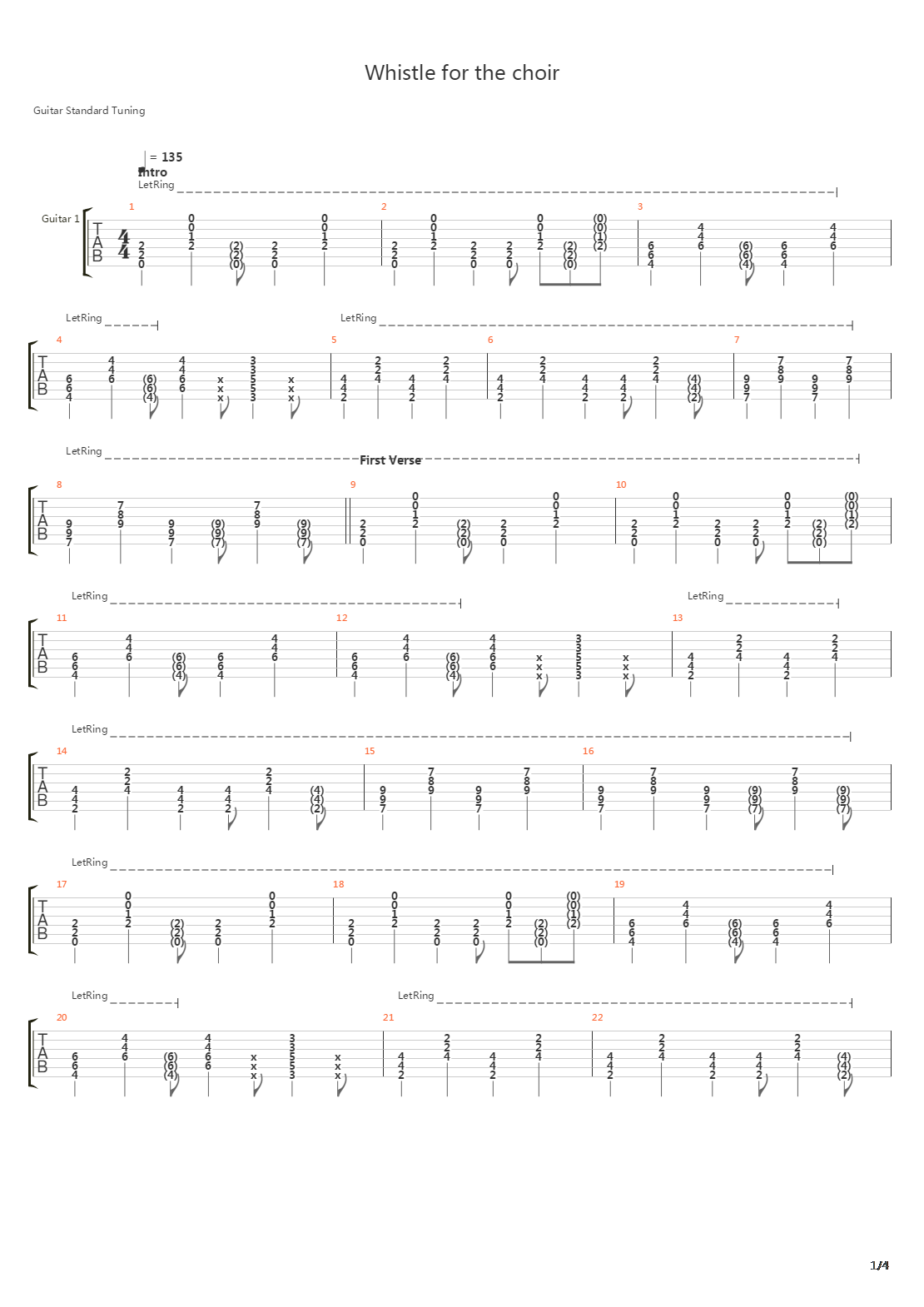 Whistle For The Choir吉他谱