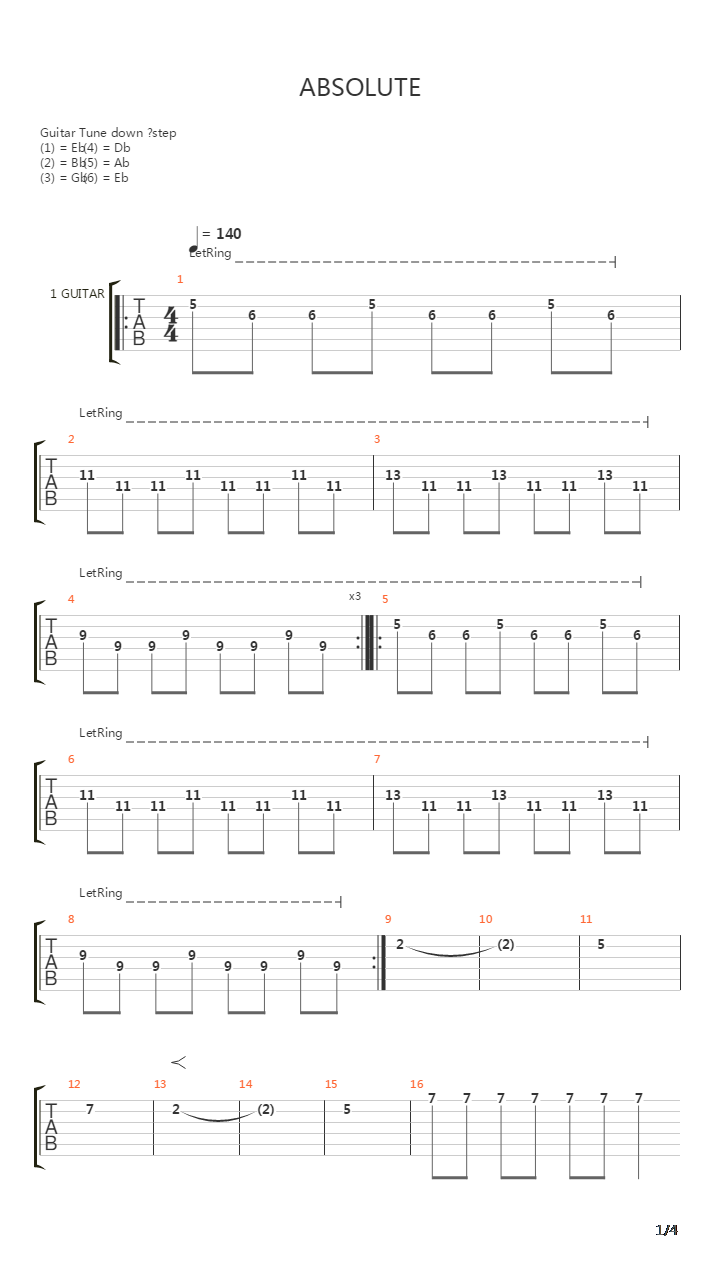 Absolute吉他谱