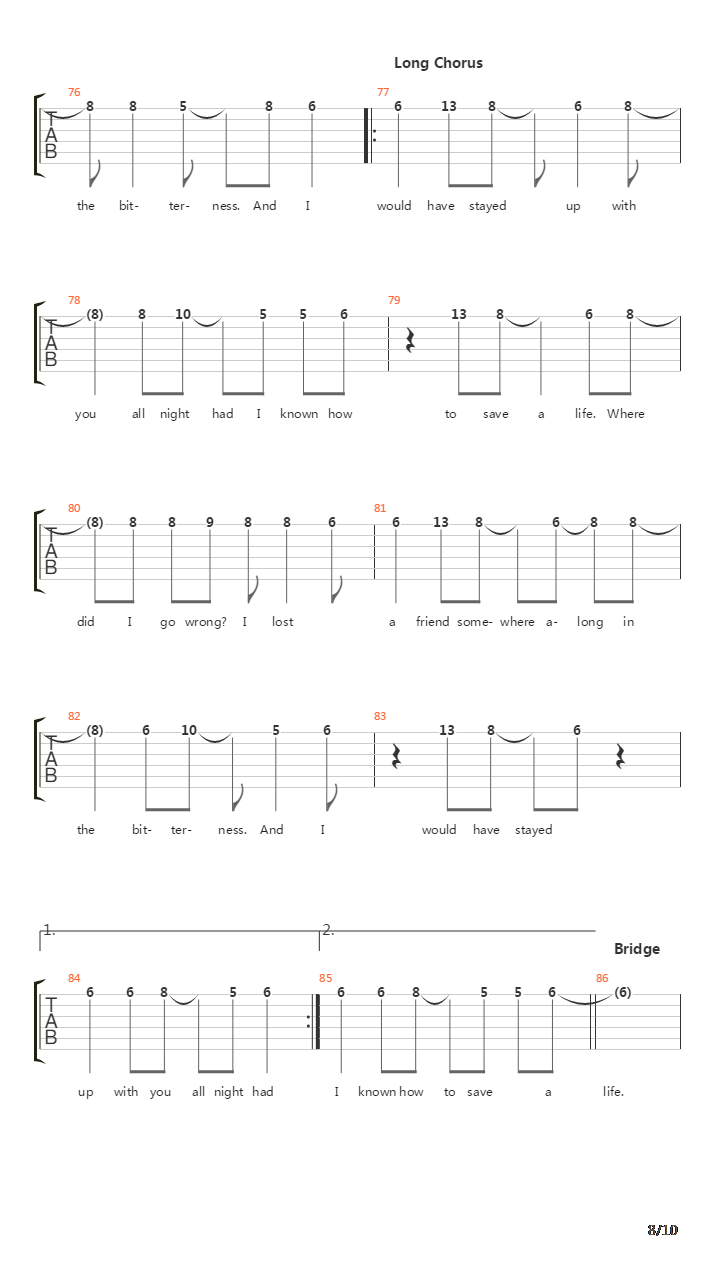 How To Save A Life吉他谱