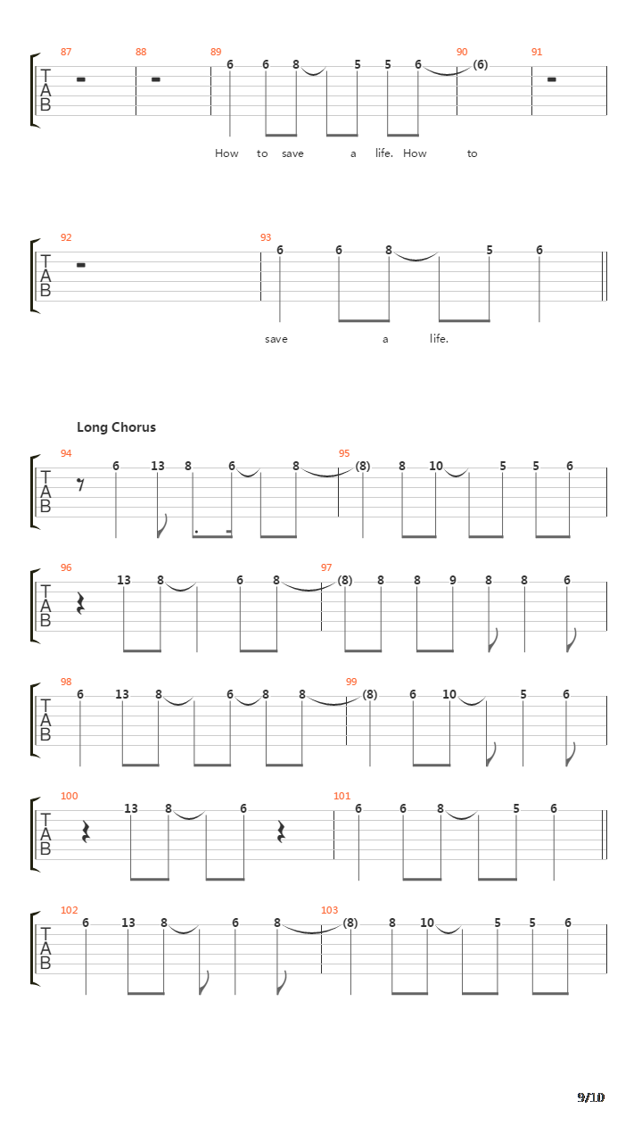 How To Save A Life吉他谱