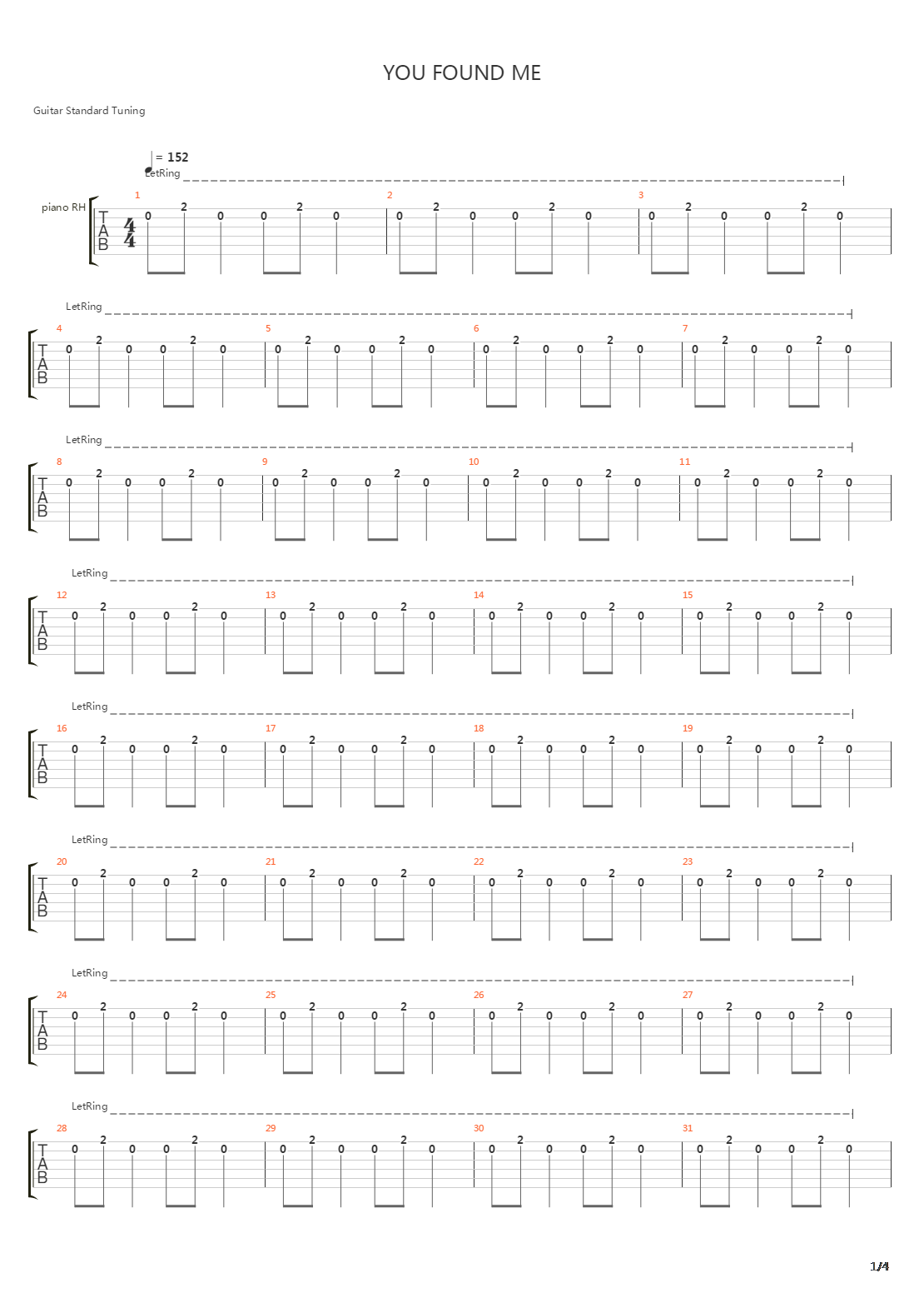 You Found Me吉他谱