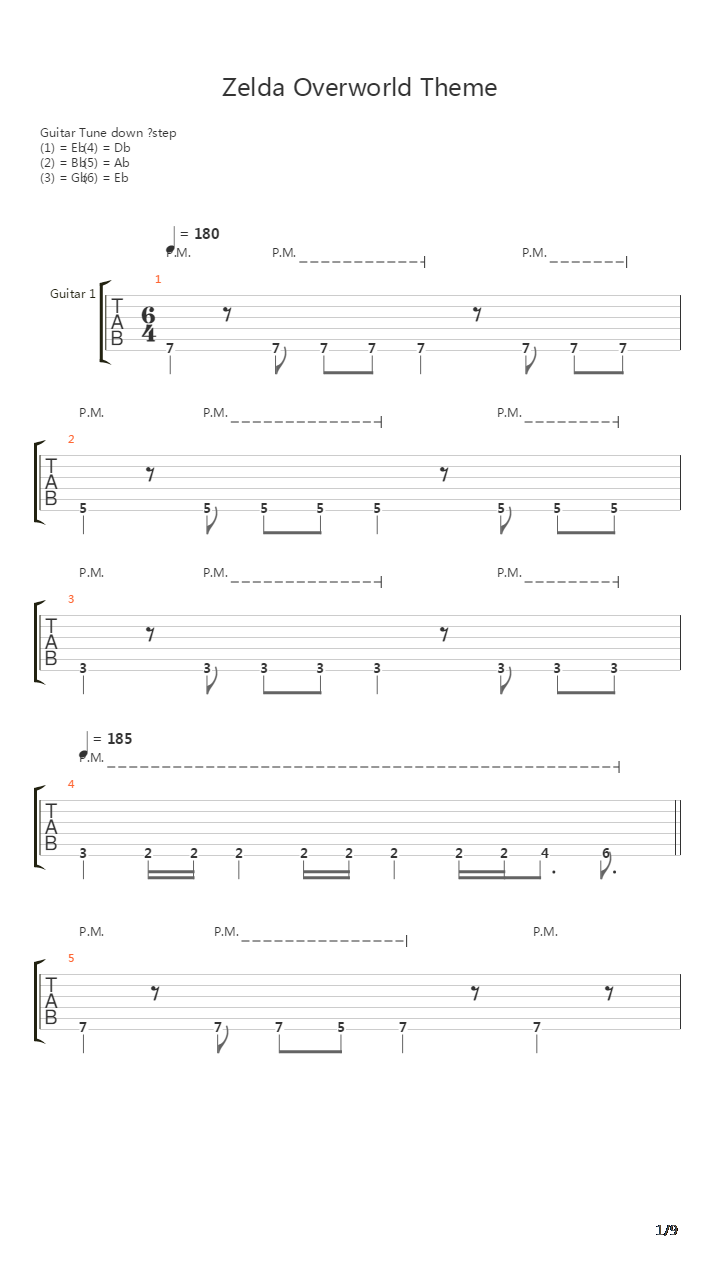 The Legend Of Zelda Overworld Theme吉他谱