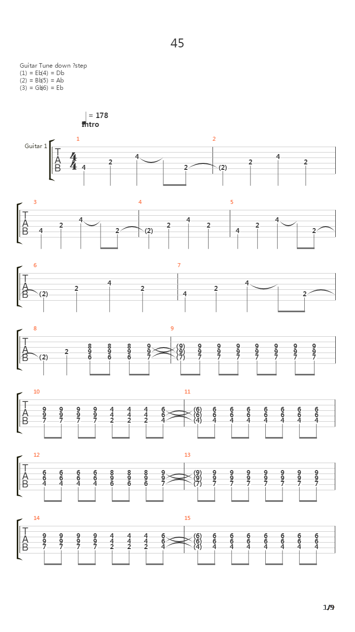 45吉他谱