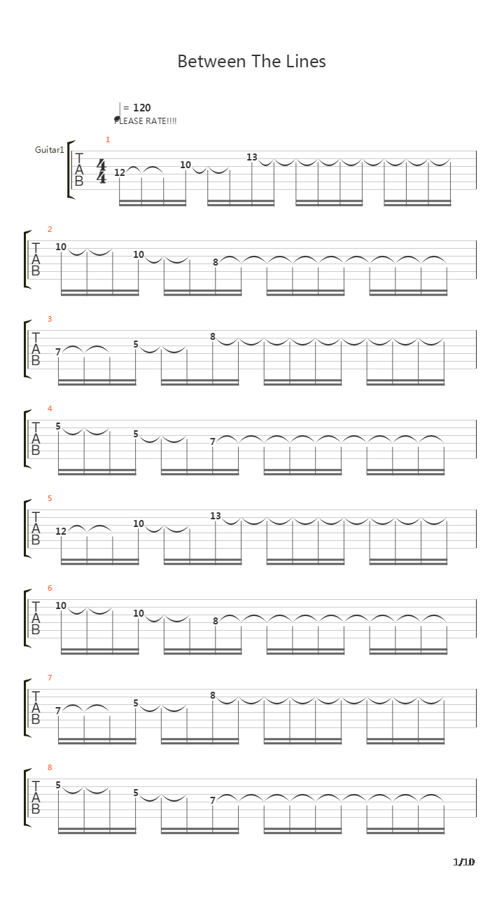Between The Lines吉他谱